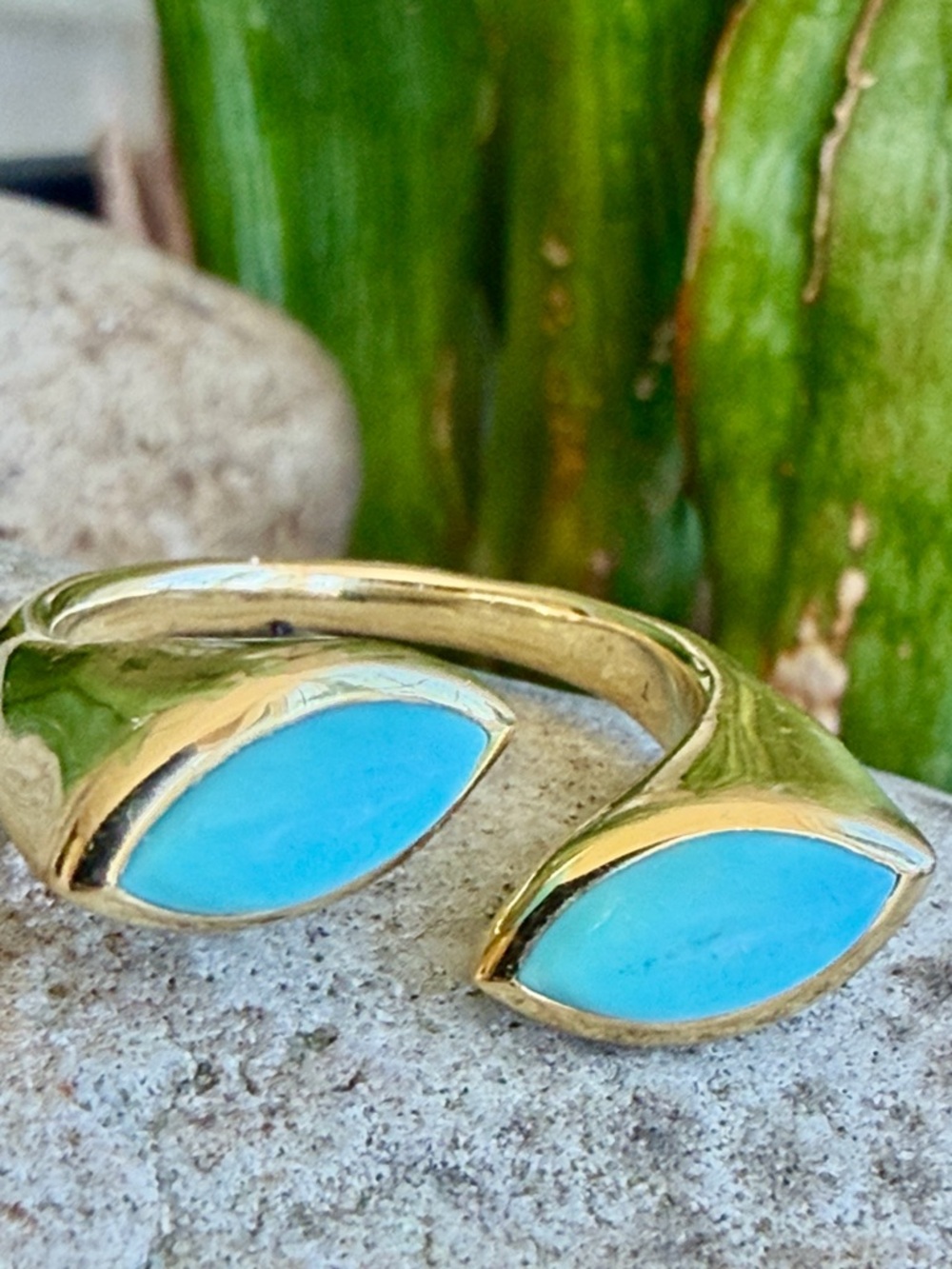 Ippolita 18 karat gold and turquoise ring - Picture 9 of 9
